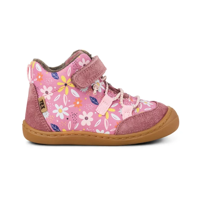 KOEL Barefoot Kinder gefütterte Booties BEAU PRINTS 2.0 old pink