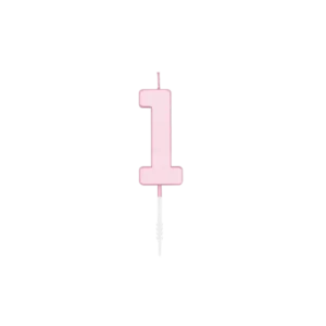 1 Jaar Kaars Roze Pastel 4,5cm van WeFiesta koop je bij Partywinkel