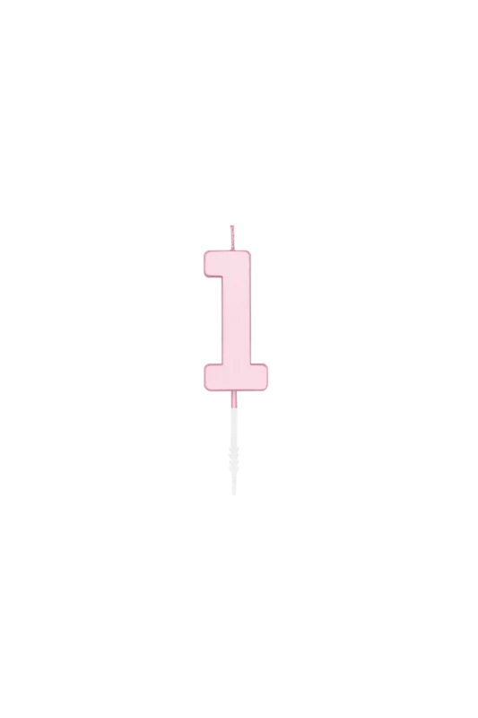 1 Jaar Kaars Roze Pastel 4,5cm van WeFiesta koop je bij Partywinkel