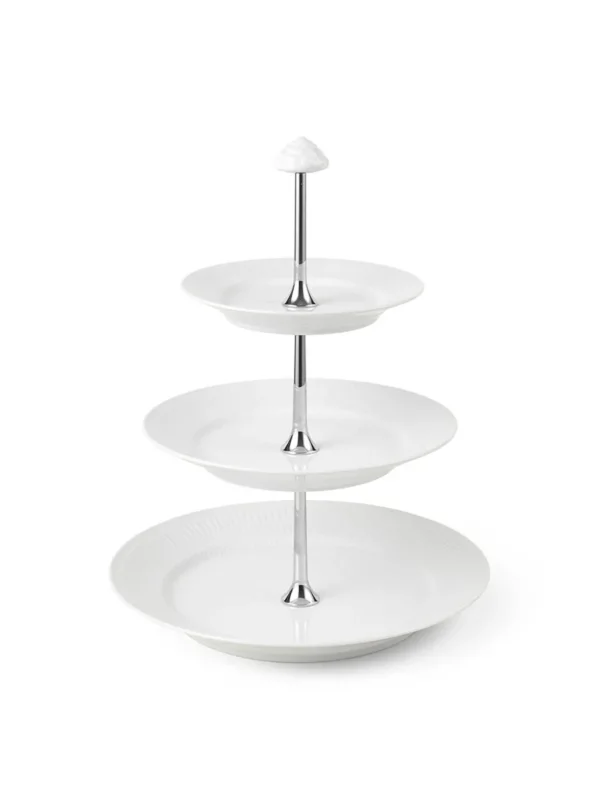 Royal Copenhagen Weiß Geflecht, étagére 3 lag