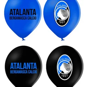 12 Ballons en latex Atalanta™ bleus et noirs 30 cm