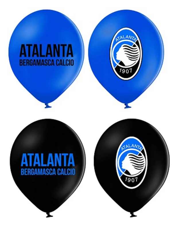 12 Ballons en latex Atalanta™ bleus et noirs 30 cm