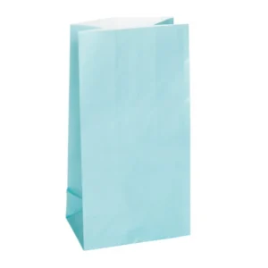 Lot de 12 sacs à cadeaux en papier bleu ciel