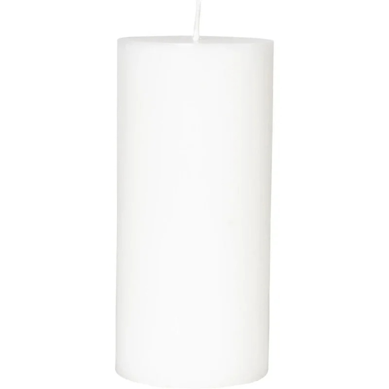 Die Stumpenkerze der Duni GmbH (100% Stearin, 150 x 70 mm, ca. 50h) steht aufrecht mit sichtbarem Docht auf weißem Grund - eine umweltfreundliche Kerzenwahl.