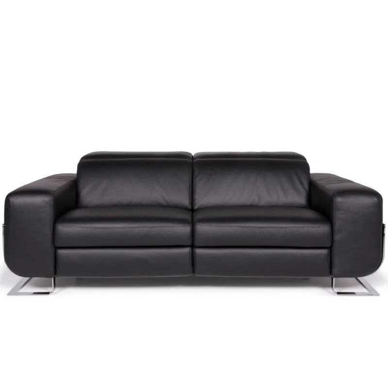 Joop! Leder Sofa Schwarz Zweisitzer #11503