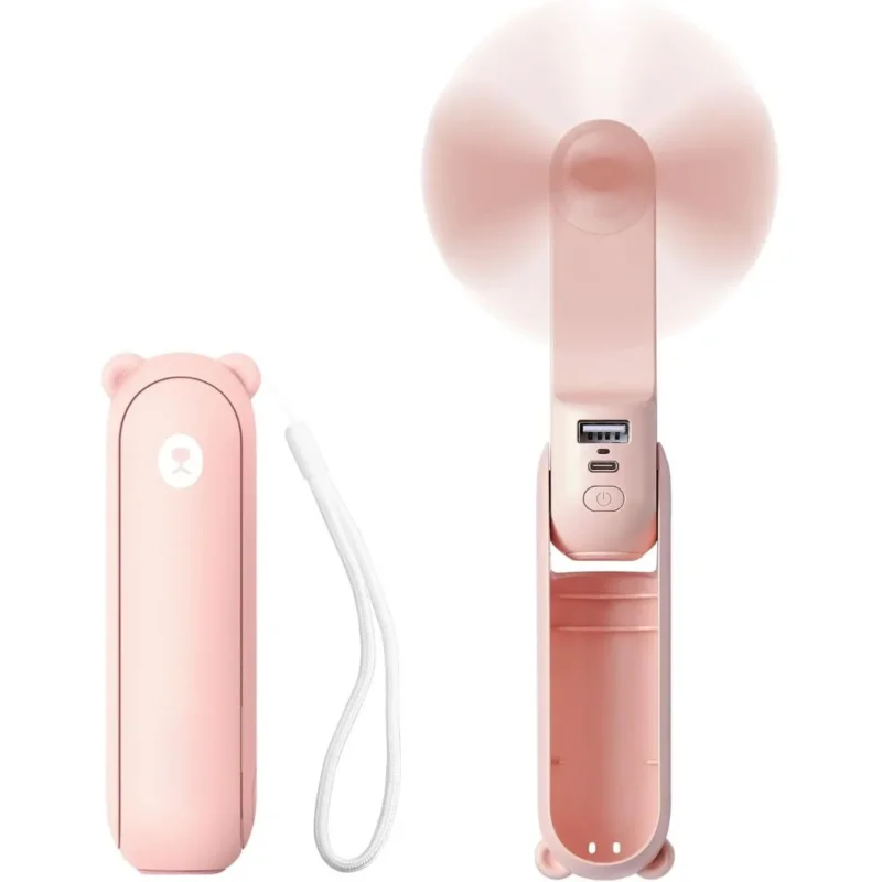 3 In 1 Handheld Mini Ventilator | USB Wiederaufladbar, Faltbares Design & Ideal für Reisen, Camping und Outdoor-Aktivitäten | Karnz