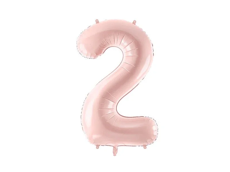 2 Jaar Cijfer Ballon Lichtroze Leeg 72cm van Partydeco koop je bij Partywinkel
