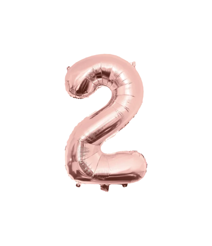 2 Jaar Cijfer Ballon Rose Goud Leeg 86cm van Paper Dreams koop je bij Partywinkel