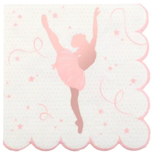 Serviettes en papier ballerine rose gold festonnées