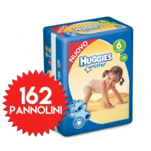 Pannolini Huggies Unistar Misura 6 - 162 pezzi