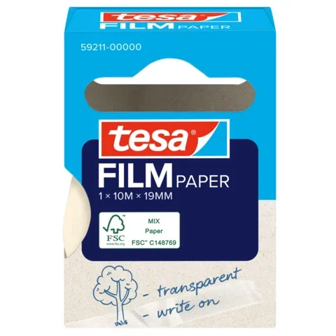 TESA Klebeband tesafilm® Paper, Papier, 10m x 19mm, transparent