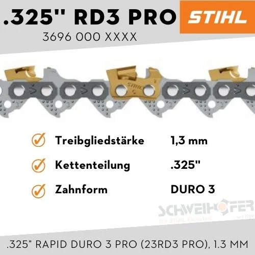 STIHL Sägekette .325" Rapid Duro 3 Pro (23RD3 Pro), 1.3 mm