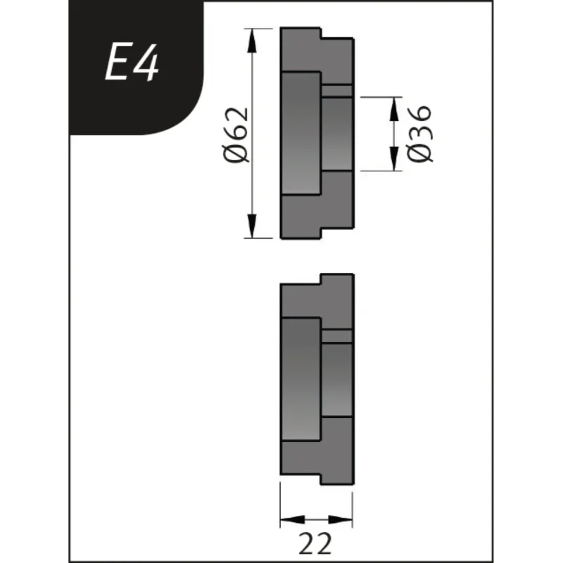 Produktbild von Biegerollensatz Typ E4, Ø 62 x 26 x 22 mm
