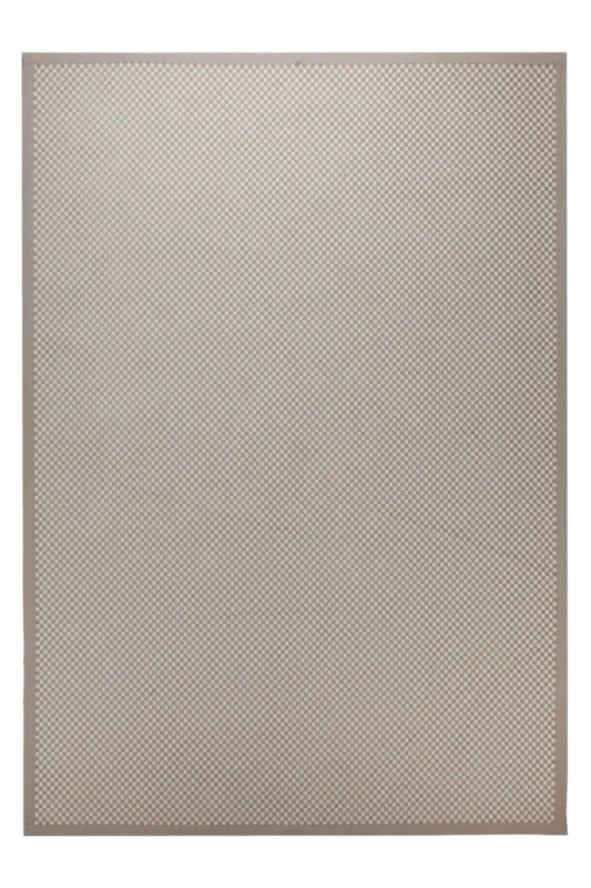 Baumwollteppich Estland beidseitig Feinkaro beige 160x230 cm – Gesamtansicht freigestellt
