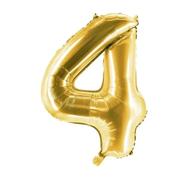 4 Jaar Cijfer Ballon Goud Leeg 1m van VDV Benefit koop je bij Partywinkel