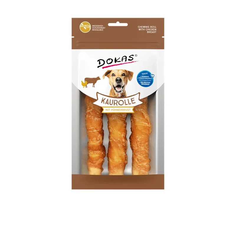 Dokas Hunde Snack Kaurolle mit Hühnerbrust Medium zoo-de
