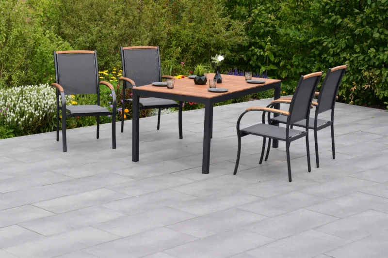 Siena Set 5tlg. Aluminium/Akazie/Textil