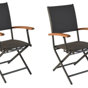Paxos Klappsessel, Set Aluminium/Textil/Akazie