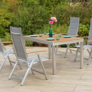 San Remo Set 5tlg. Aluminium/Textil