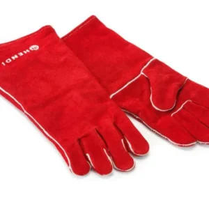 HENDI Hitzebeständige Handschuhe – Leder – Rot – 2 Stück – Produktansicht