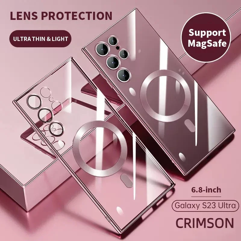Transparente Luxus-Beschichtung Magnetische Abdeckung für Samsung