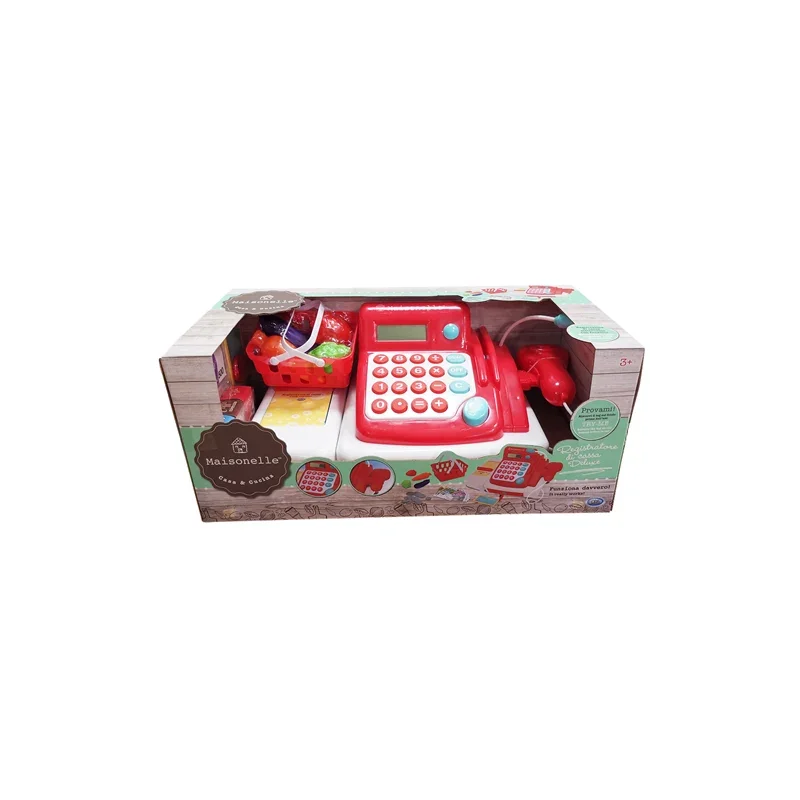 Maisonelle Supermarktkasse mit Scanner