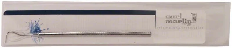 Dental-Sonde mit robustem Achtkant-Griff in transparenter Verpackung.