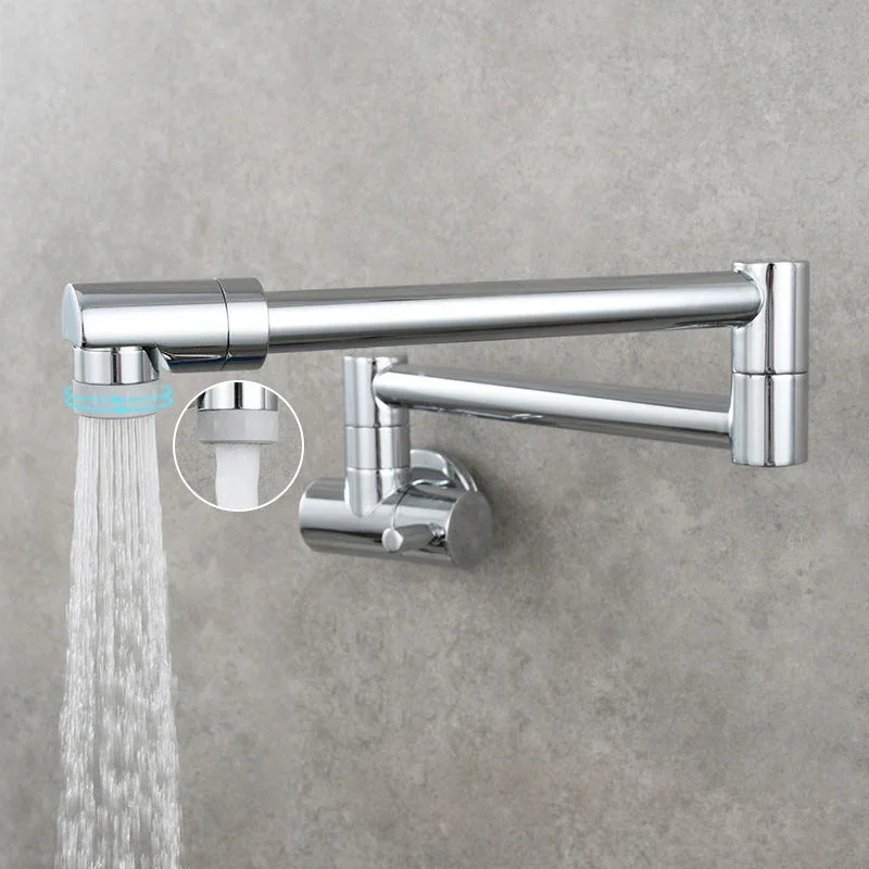 Moderner Zieh-Auslauf-Wasserhahn Einhebel Wandmontierter Topf-Füller Niedriger Profil 1-Loch Füller