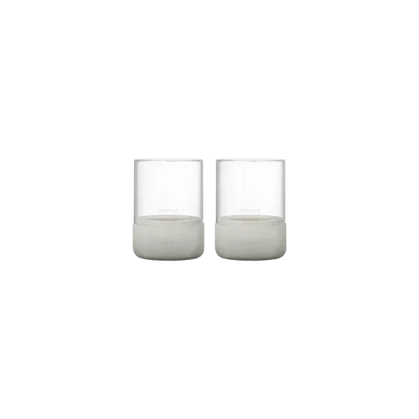blomus CALMA Windlicht 2er-Set – Beton & Glas