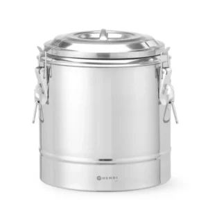 HENDI Isolierter tragbarer Behälter – Kitchen Line – 11 l – Silber – Ø 300 × H 345 mm – Produktansicht