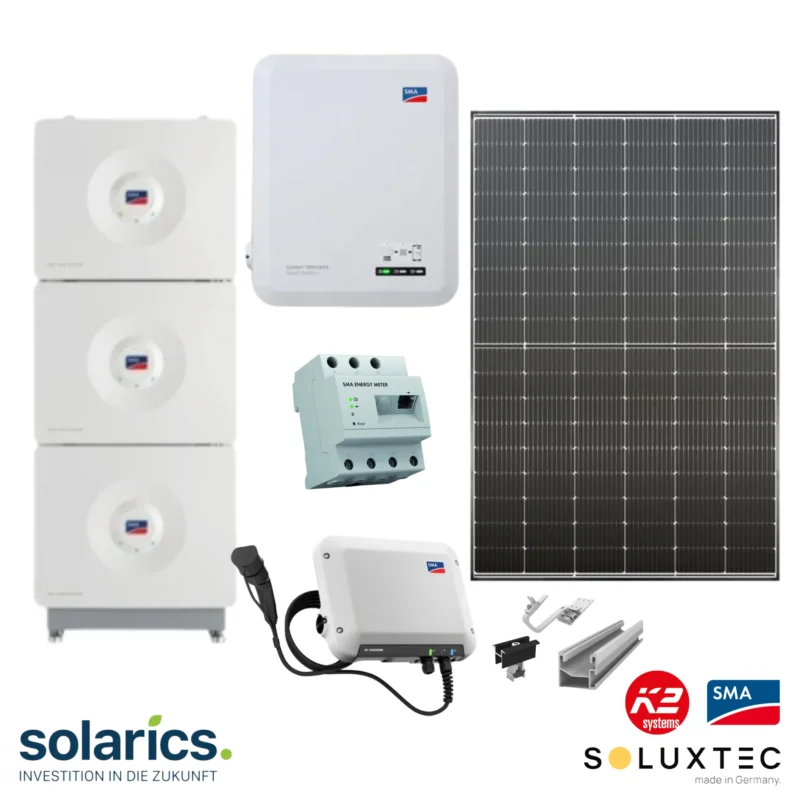 8.2 kWp German Brand SOLUXTEC Solar-Komplettpaket Module + SMA WR + – Soluxtec