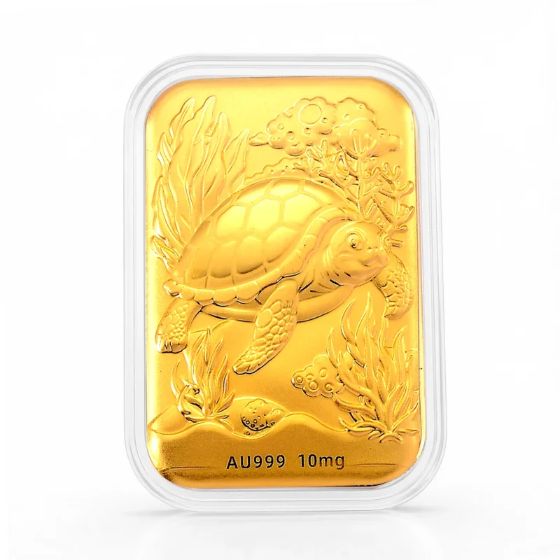 999er Goldfolie mit Schildkrötenmotiv, 4,5x3,1cm, 10mg
