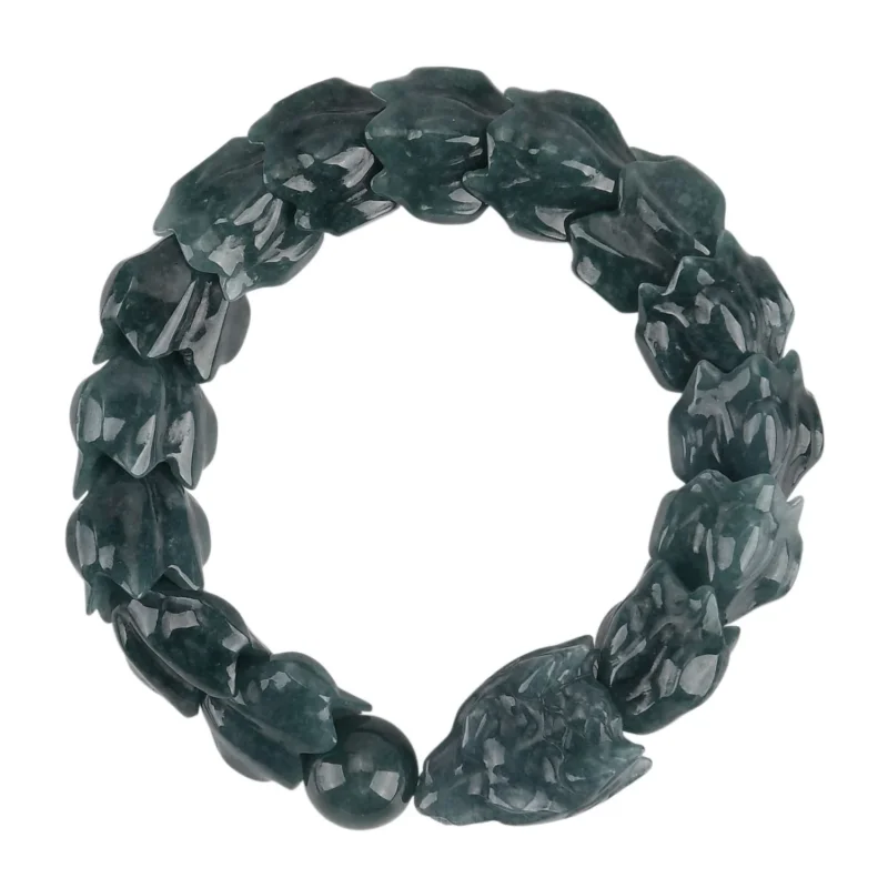 Natürlicher Olmek Jadeit Armband Flexibles (17-18.5 cm) ca. 300,00 ct.