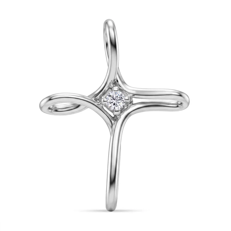 Moissanit Anhänger 925 Silber platiniert ca. 0,10 ct.
