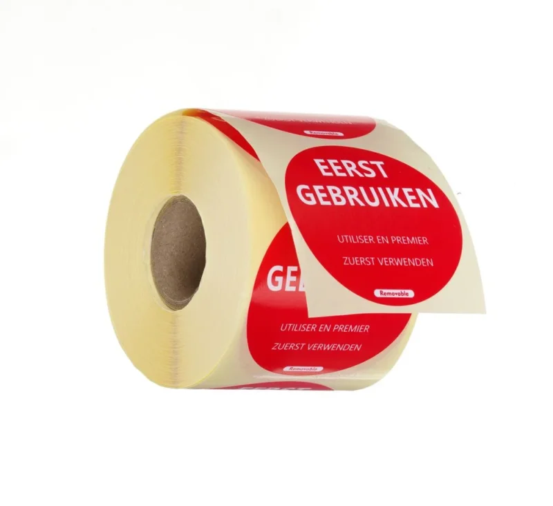 HENDI Lebensmittelsicherheit-Aufkleber – Rot – Ø 50 mm – 500 Stück – Produktansicht