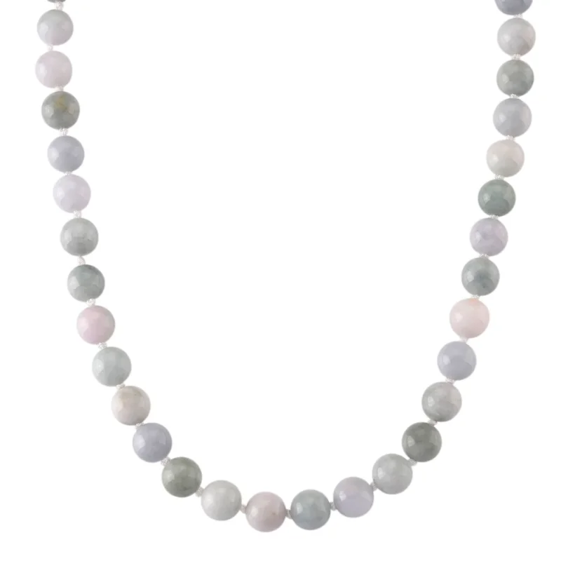 D'Joy Mehrfarbig Jade Halskette ca. 50 cm 925 Silber Rhodiniert ca. 640,00 ct.