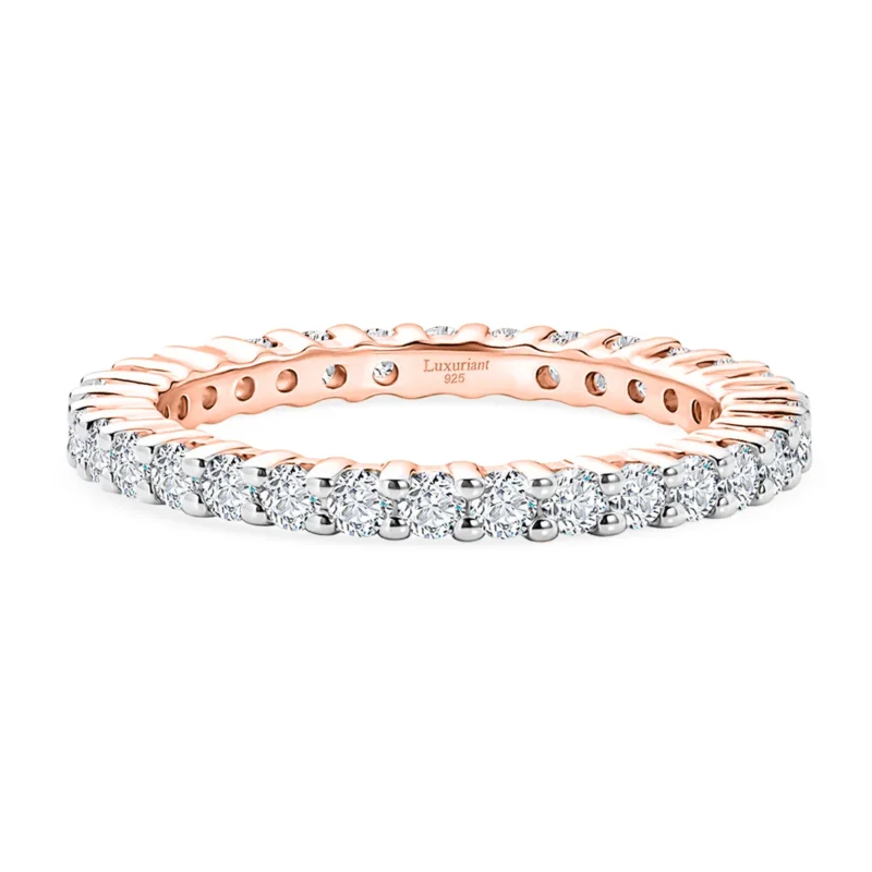 LUXURIANT DIAMOND - Lab Grown Diamant SI-GH Ring 925 Silber 750 Roségold vermeil (Größe 20.00) ca. 0,99 ct