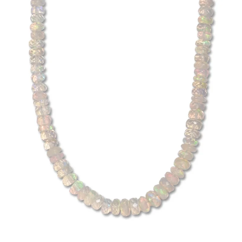 AAA Natürlicher, äthiopischer Welo Opal Halskette ca. 45 cm 925 Silber Rhodiniert (10-15 Werktage Lieferzeit) ca. 65,00 ct.