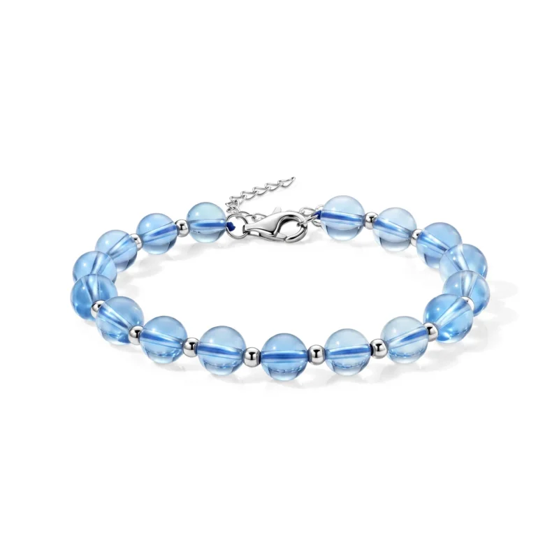 D'Joy Aquamarin Armband, 18+3,8cm, 925 Silber rhodiniert - 35 ct.