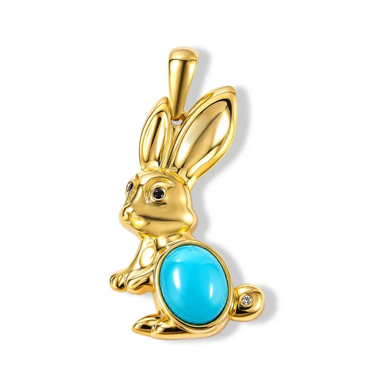 EVER TRUE Sleeping Beauty Türkis, Schwarzer Spinell Anhänger Reine Bronze ca. 2,54 ct.