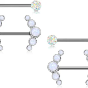 14G Nippel Piercing Brustwarzenpiercing Herz Opal Schmetterling