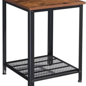 Beistelltisch Industrie-Design, Nachttisch mit 2 Ebenen, Sofatisch 42