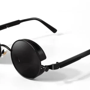 Polarisierte Runde Steampunk Sonnenbrille UV400 für Herren Damen