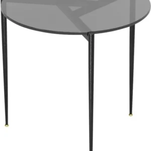 Runder Beistelltisch Glas 50 cm Grau Moderner Couchtisch