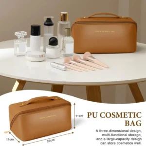 Aucuu Reise Kosmetiktasche PU Leder Tragbare Make-up Tasche