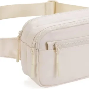 Telena Gürteltasche Damen Herren Bauchtasche Sport Mode Canvas Beige