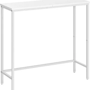 Schmaler Konsolentisch 75 cm Weiß Holz Metall Industriestil