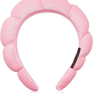 Spa-Stirnband Damen Schwamm Frottee Makeup Hautpflege Pink