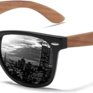 Polarisierte UV-Schutz Sonnenbrille Walnuss Holzrahmen Designerbrille
