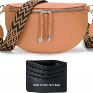 Gürteltasche Damen Veganes Leder Orange Crossbody Bag Umhängetasche